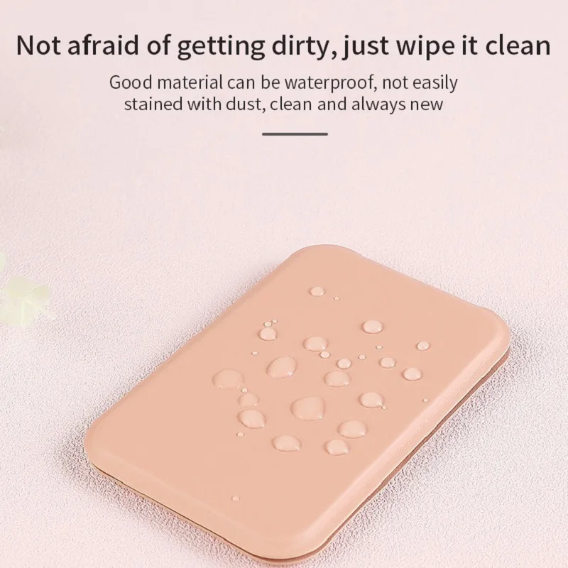 데스크탑 화장 거울 단색 PU 가죽 간단한 휴대용 손거울 접이식 학생용 컴팩트 귀여운 포켓 거울