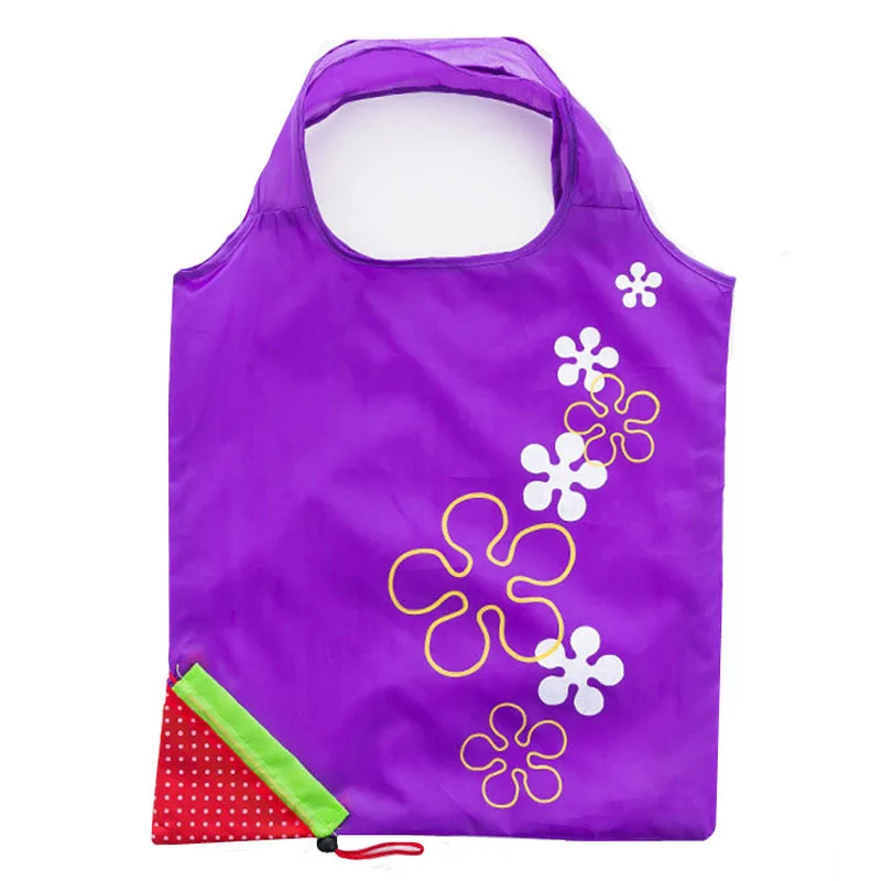 Portable Fold Strawberry Shopping Tote Canvas Gift Bag