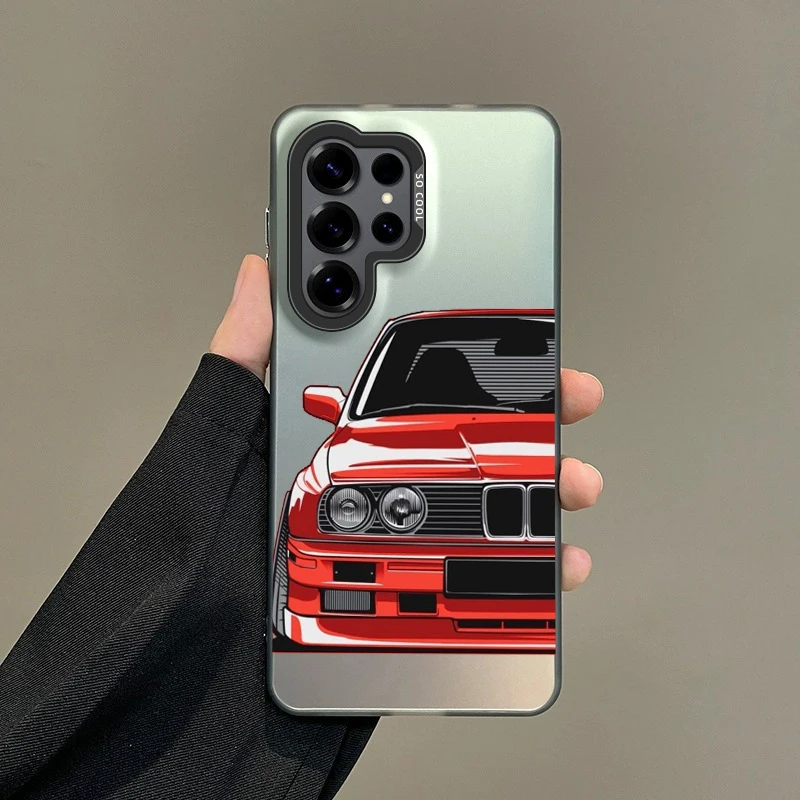 Vibrant Silver Phone Case with Japan JDM Sports Car Art Design