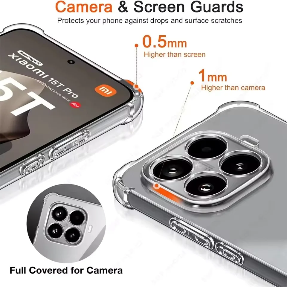 Transparent Shockproof TPU Soft Case Cover