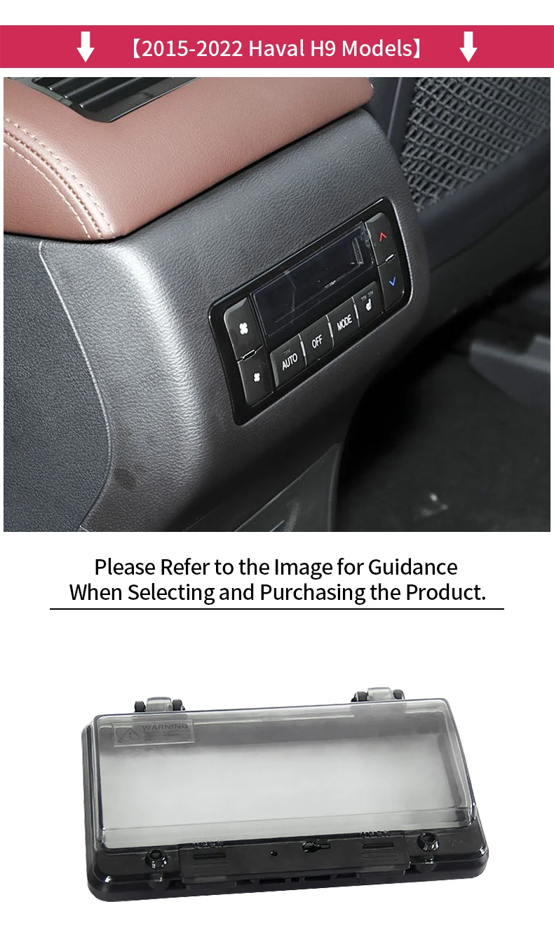 Geeignet für HAVAL H9 Schutzhülle für die hintere Klimaanlage, Modifikation von Staub- und Anti-Kick-Zubehör – Detail 3