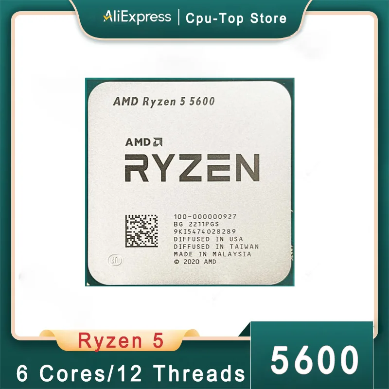 New Amd Ryzen 5 5600 R5 5600 3.5 Ghz 6-core 12-thread Cpu