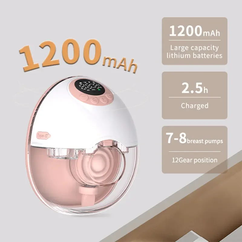Upgraded Wearable Breast Pump Portable Hands Free Breastfeeding Milk Collector BPA-free Electric Breast Pump breast pump wearable milk saver breast milk catcher