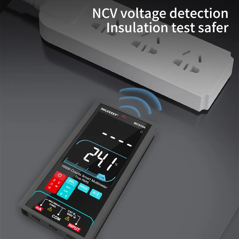 MILESEEY 9999 Counts Multimeter True RMS AC DC NCV Multimentro Digital MC619 Professional Digital Multimeter 5