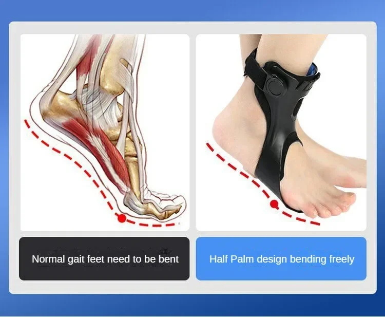 Drop-Foot-Orthese AFO Knöchelstütze mit komfortabler, verstellbarer Schnalle für Hemiplegie, Schlaganfall, Schuhe, Gehen – Detail 9