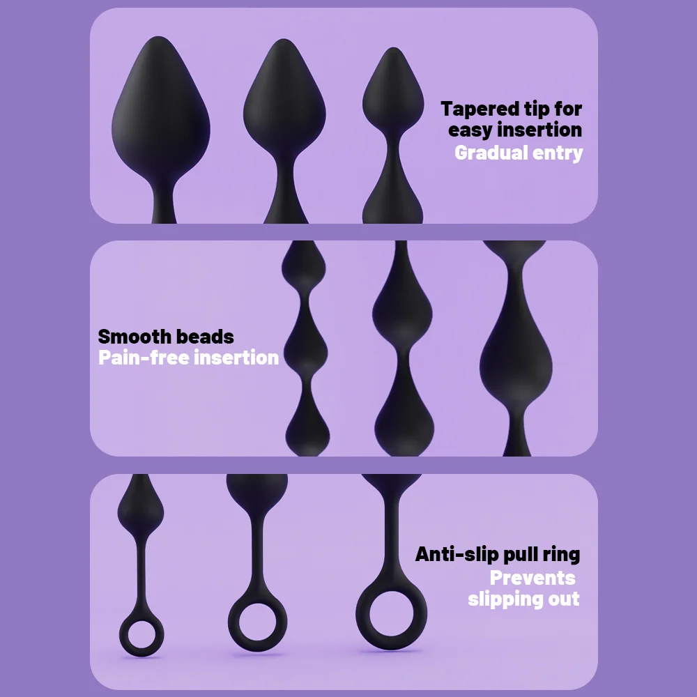 Perline anali, plug anale, stimolatore prostatico, plug anale a sfera, giocattolo sessuale per adulti per donne, uomini, coppie, masturbatore, strumento SM per flirtare, perlina da tirare_voghion.com