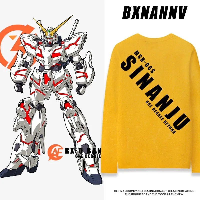 

Mobile Warrior Gundam Co Branded Long Sleeved T-shirt Men Gundam Darda Loose And Versatile Clothing Around The Perimeter