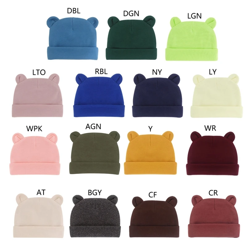 

Multi Color Soft Baby Boy Girl Kids Child Beanie Hat for w/ Ears Cap Prop Gift