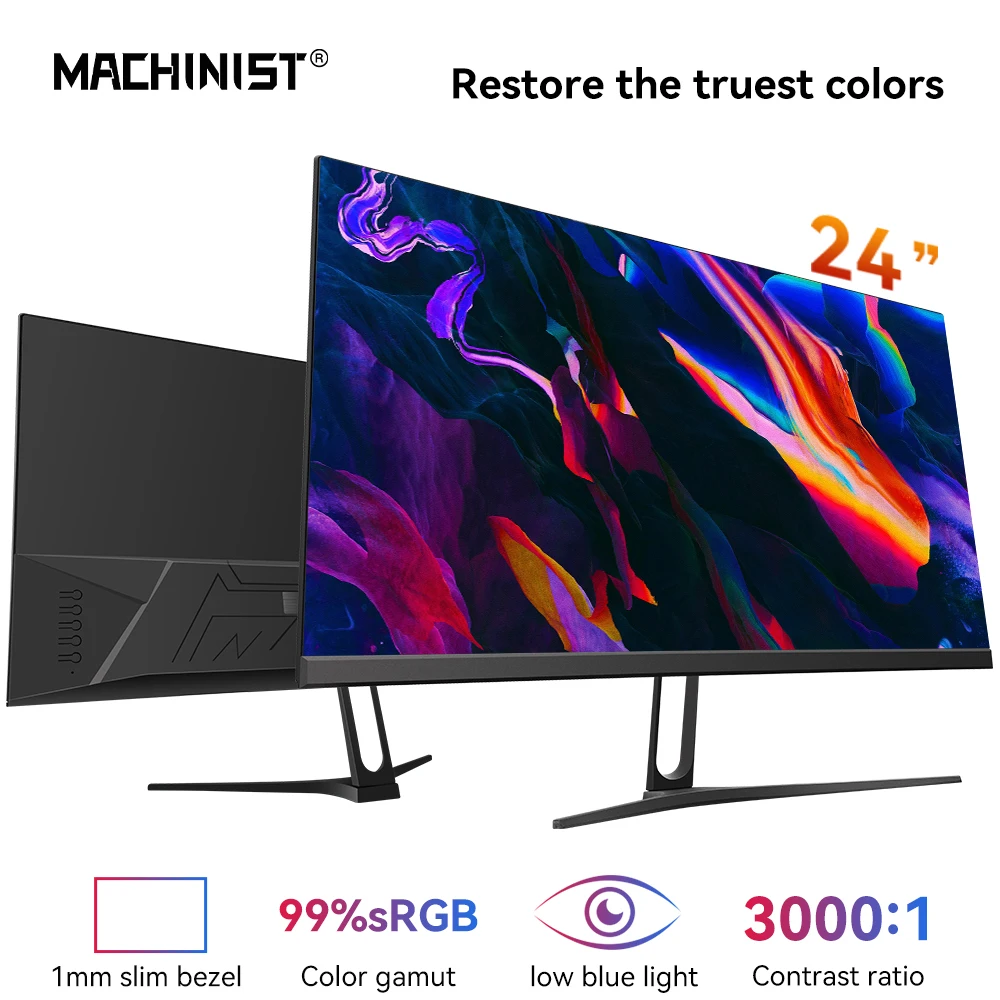 

MACHINIST 24 inch Monitor 75Hz refreshed FHD1080P desktop LED display IPS Office Gaming computer screen compatible with VGA HDMI