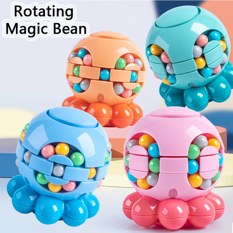 

Rotating Magic Bean Fidget Toy Puzzle Cube Hand Spinner Office Stress Relief Anxiety Decompression Educational Toy Children Toys