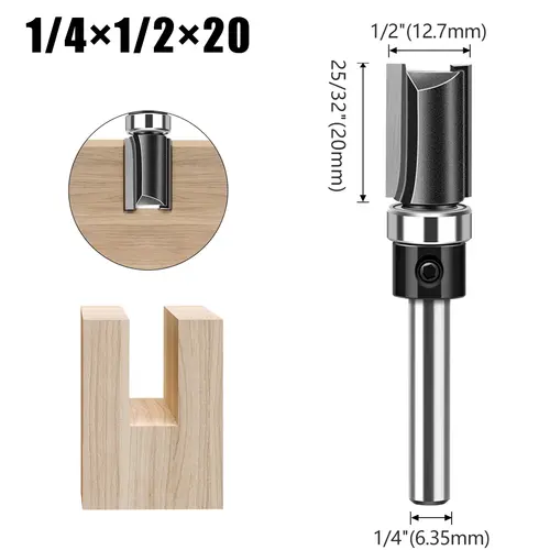 1pc 6mm 1/4"Shank Bearing Straight Router Bit Copy Trimming Cutter Line Cutter Trimming Machine Milling Cutter Woodworking Tools - Image 14