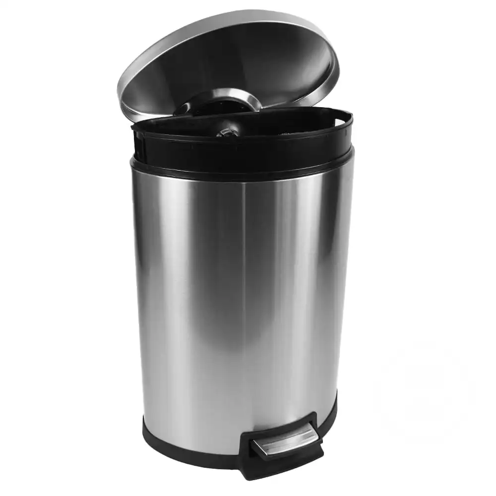 

14.5-Gallon Stainless Steel Garbage Can trash can kitchen compost bin