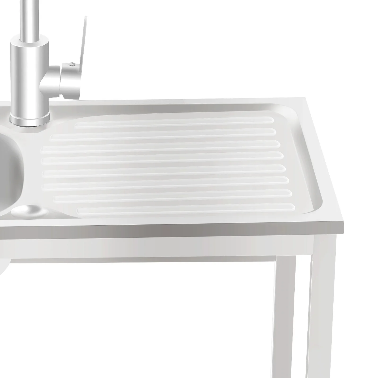 Edelstahl-Spüle für die Küche 75*40*75cm Einzelbecken-Spüle Freistehende Edelstahl-Spüle Verstellbarer Winkel 360° ° Gewerbliches Spülbecken – Detail 11