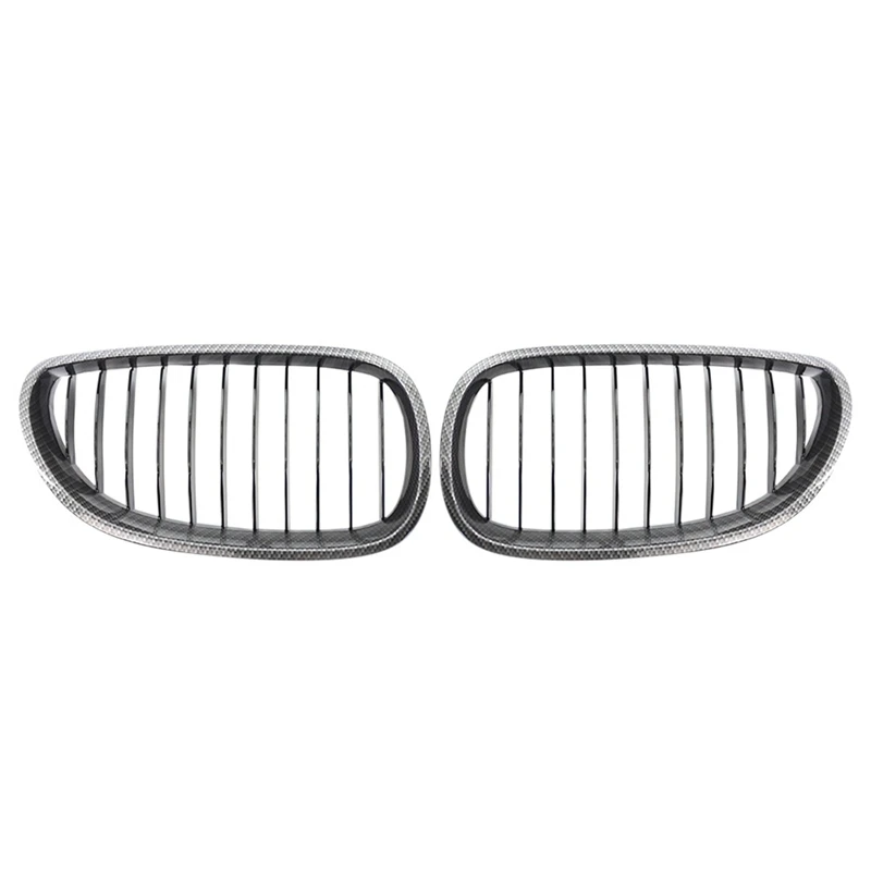 

Carbon Fiber Look Front Bumper Kidney Grill Grille For-BMW 5-Series E60 520I 523I 525I 2003-2011 51137027061 51137027062
