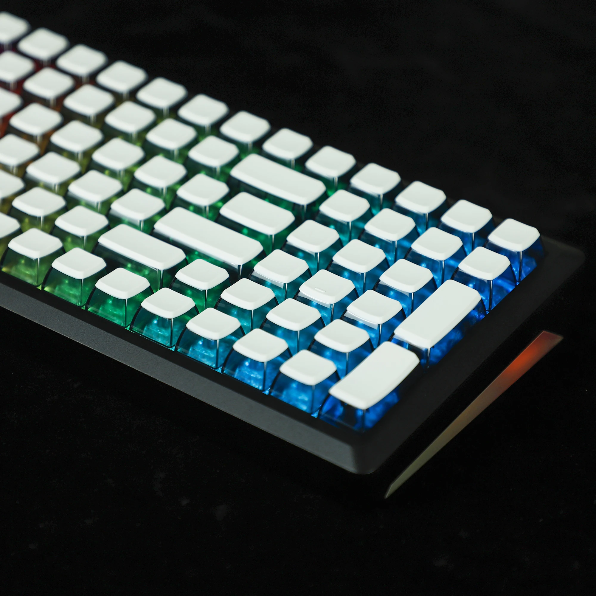 branco, Pudim Backlit, Keycaps Smoky, Perfil ASA,
