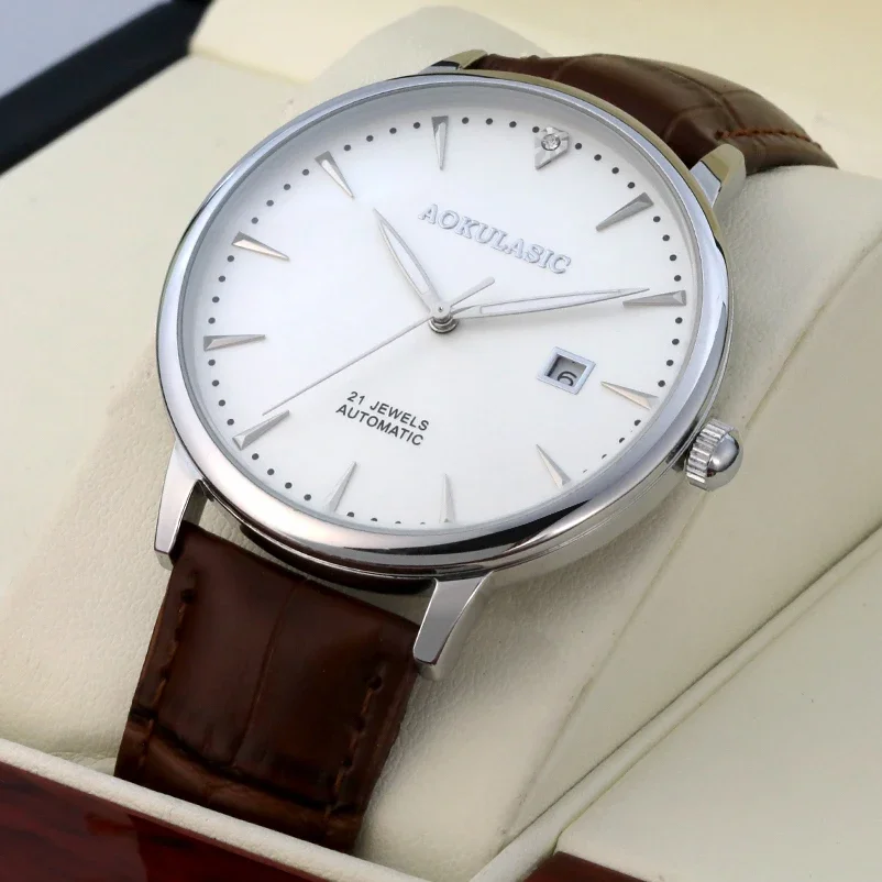 

AOKULASIC Brand Man Wristwatch Business Mechanical Automatic Watch Men‘s Luminous Sports Watches Calendar Date Waterproof Clocks