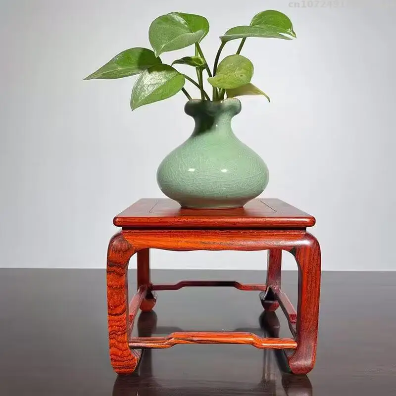 

Red Ebony Tea Sets Table Base Natural Solid Wood Pedestal Crafts Vase Flower Pot Bonsai Decorative Shelves Buddha Display Stand