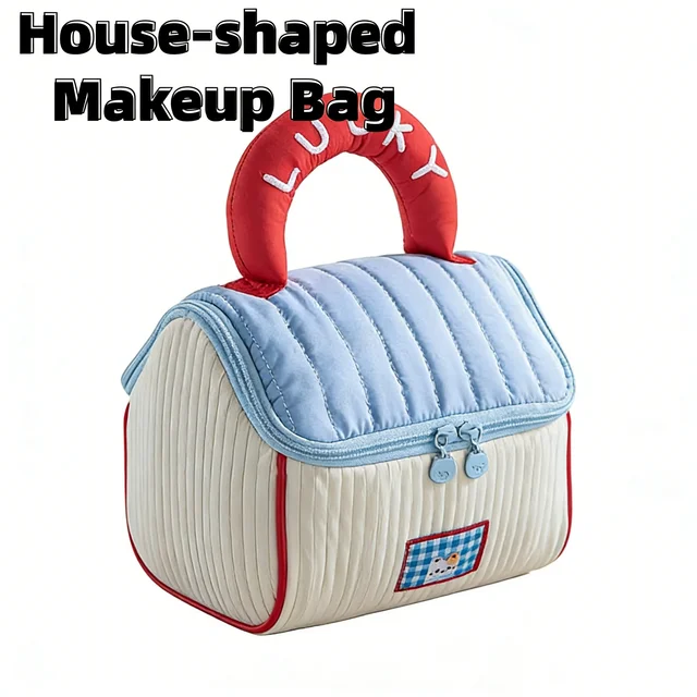55622-749f78.jpg 201-New Style Large-Capacity Stylish House-Shaped Bag: Portable Travel Cosmetic Bag with Niche Design & Cute Cartoon Pattern