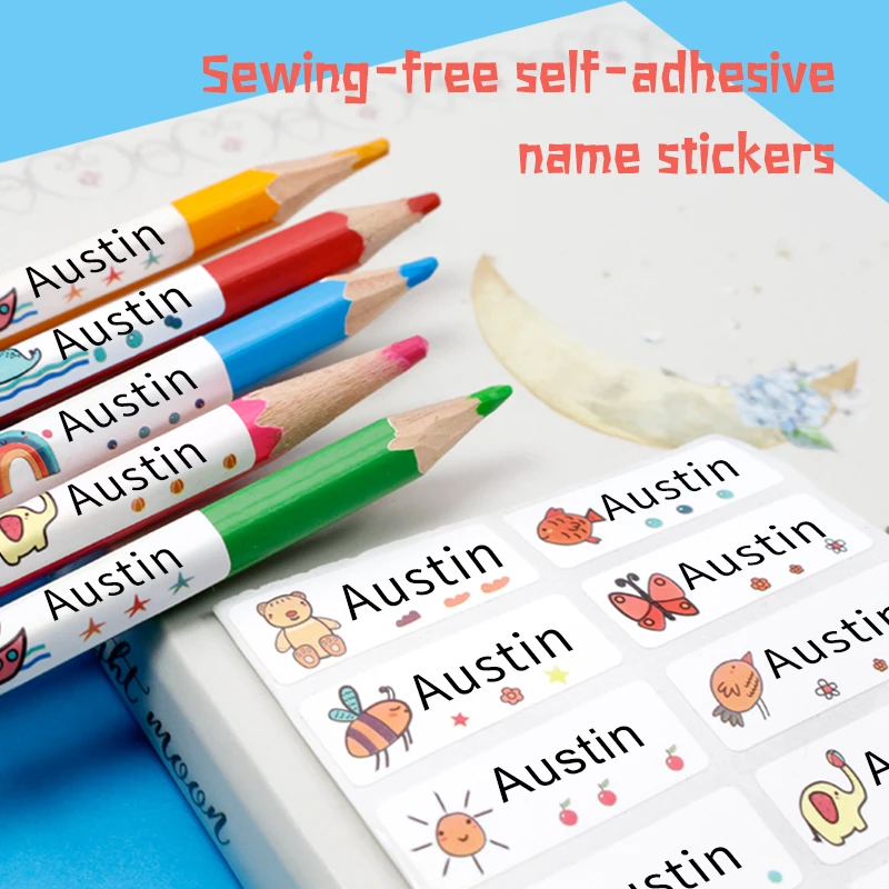 Size Name Tag Sticker Customize Stickers Waterproof Personalized Labels Children School Stationery office Water variety korea ins fresh flower flamingo cute stickers waterproof creative writable labels name paster stationery diy decorative sticker