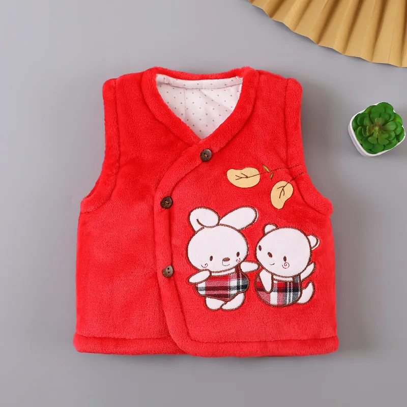 0-2Y Winter Newborn Baby Vest Fur Baby Waistcoat Kids Jackets for Girls Boys Children Clothes Fur Coat Jacket Sleeveless Toddler