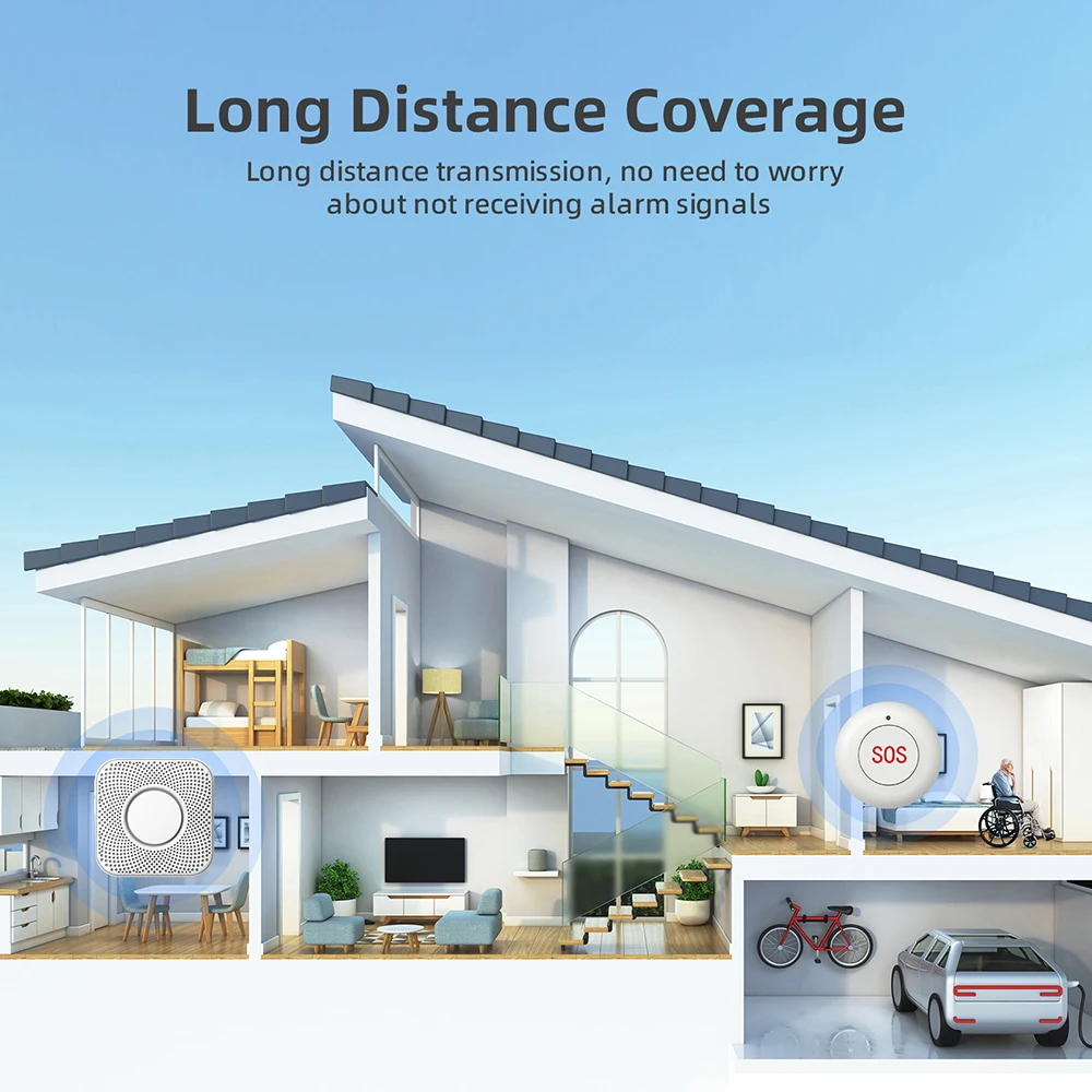Wireless Remote SOS Button 433MHz Home Alarm System For Patient Elderly