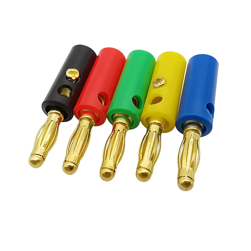 Tappi Jack a forma di Banana e punta Audio placcato in oro adattatore per Pin in