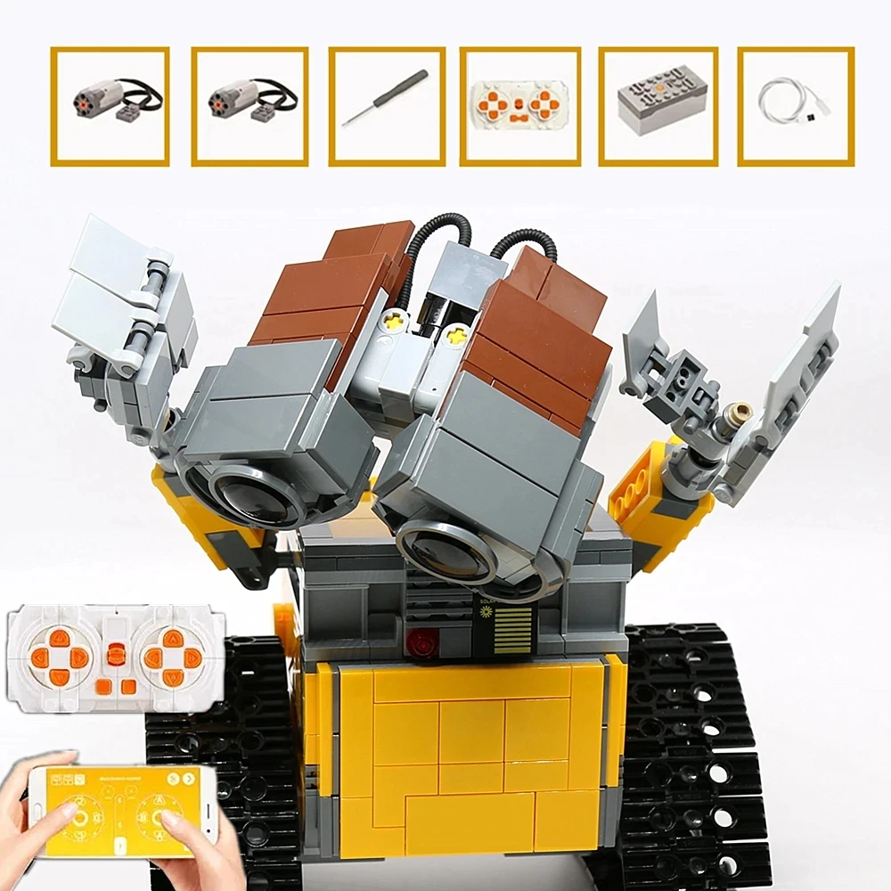 687 Pz Rc Wall-E Eve Pixar Movie Wall E Robot Figure Modello Building Block Brick Gift Kid Birthday Girls Boys Toy
