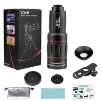 18/36/64X Magnification Mobile Phone Camera Lens, Clip-On Zoom Monocular Telescope Telephoto Lens for Camping Hunting and Sports 1