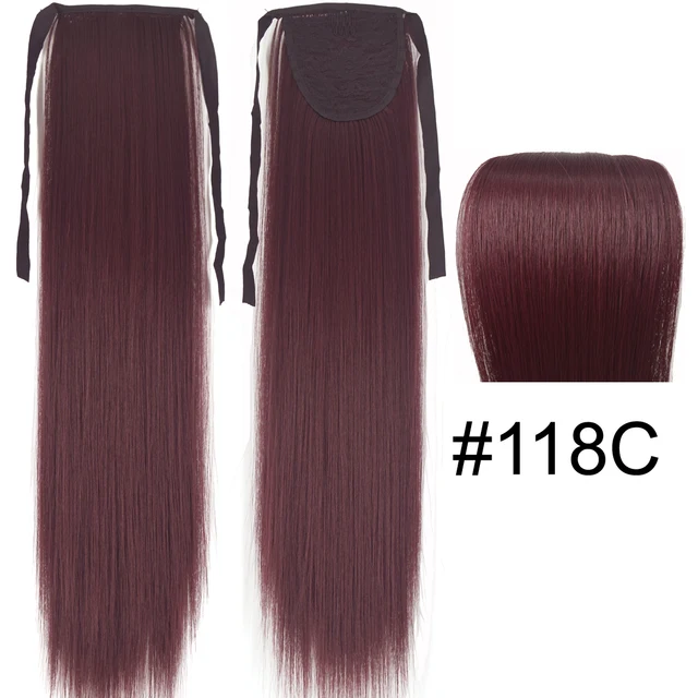 TOPREETY Synthetic Fiber Heat Resistant Straight Ribbon Ponytail Extensions 1006 118C