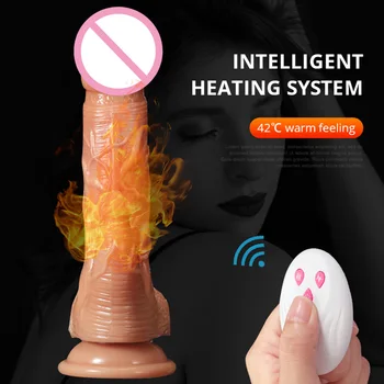 Heating Realistic Thrusting Dildo Vibrator for Woman Remote Control Soft Big Penis G Spot Vagina Masturbator Sex Toy for Adult 3