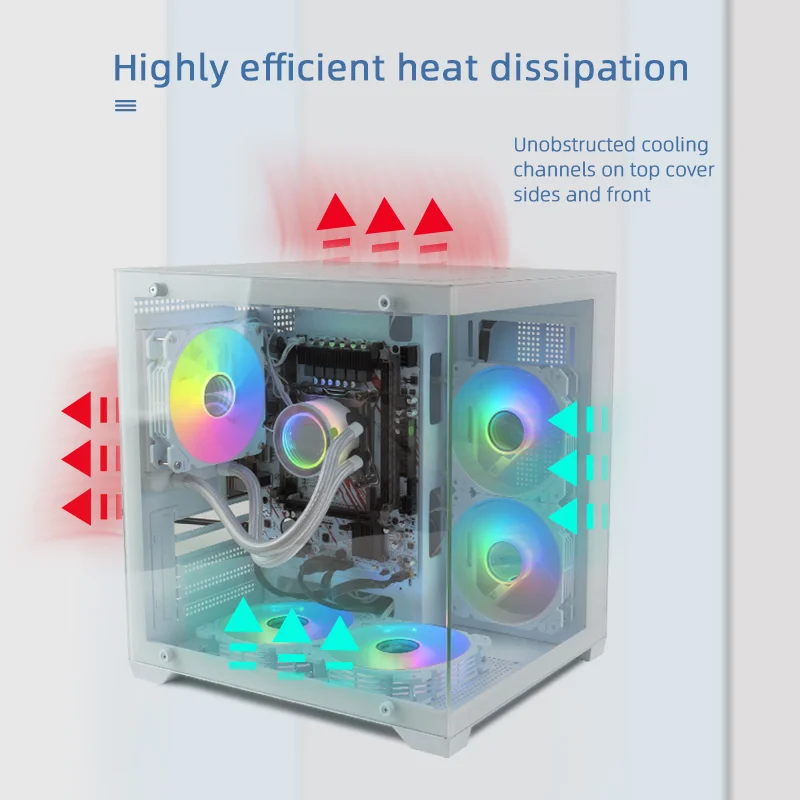 Gaming Computer MATX Cases Tempered Glass Case