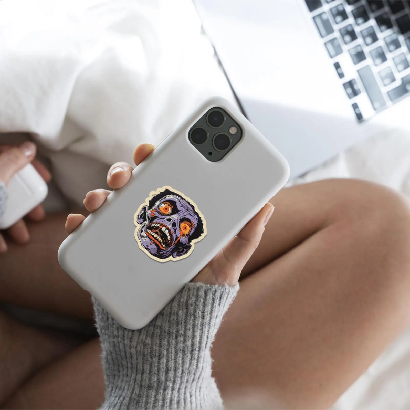 Vintage Halloween Stickers Retro 100 Pieces Skull Halloween Stickers Novelty Toys For Kids Luggage Party Journal Phones Wall