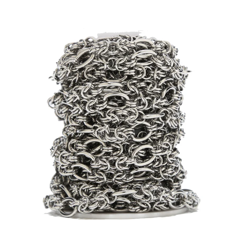 1M 10mm Width Stainless Steel Heavy Multiple Circles Chains Handmade Link Chain For Men DIY Jewelry Necklaces Making Top Quality