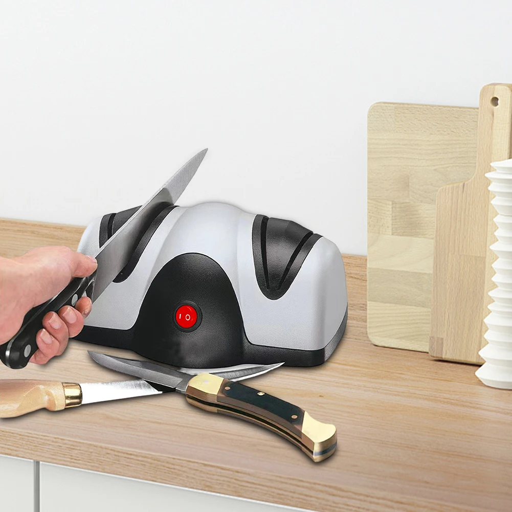 Two Stage Scissor Sharpener Multifunction Household Fast Grind Knife Tool Small Automatic Knife Sharpener for Home Kitchen