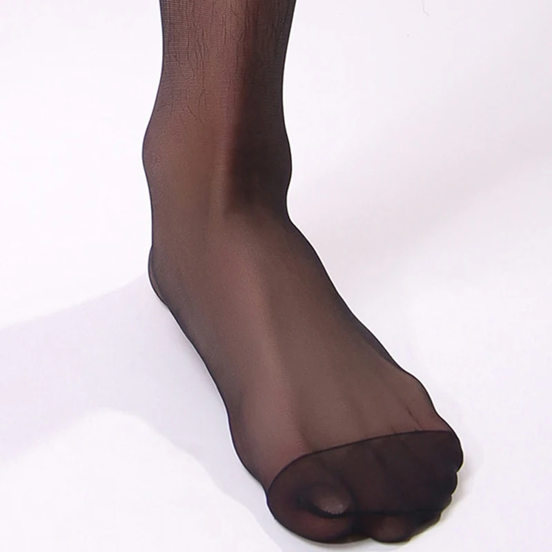 

Sexy Man Ultra-thin Transparent Long Oil Shine Socks Silky Male Sheer Business Formal Middle Sock Stockings For Men