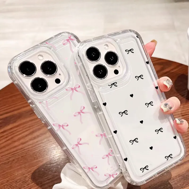 Charming Love Heart Bowknot Air Bag Phone Case Cover
