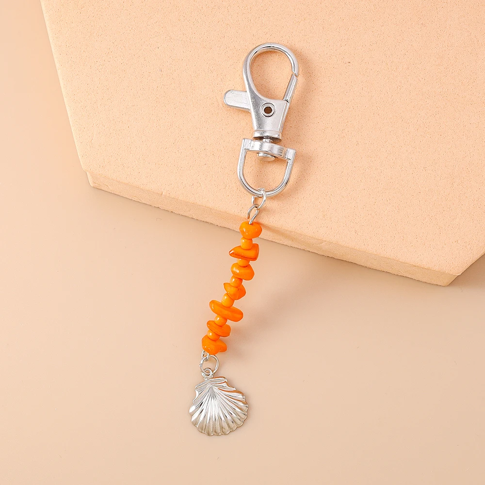 Aihua Metall Bunte Türkis Shell Fisch Schlüsselbund Sommer Strand Mädchen Nette Seestern Perle Schlüsselring Handtasche Anhänger Schmuck Geschenke – Detail 4
