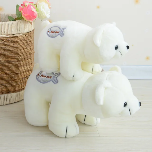 25cm Children Stuffed Toys Cartoon Polar Bear Shaped Doll Throw Pillow Plush Toys Nice Gift for Kids Adults 1