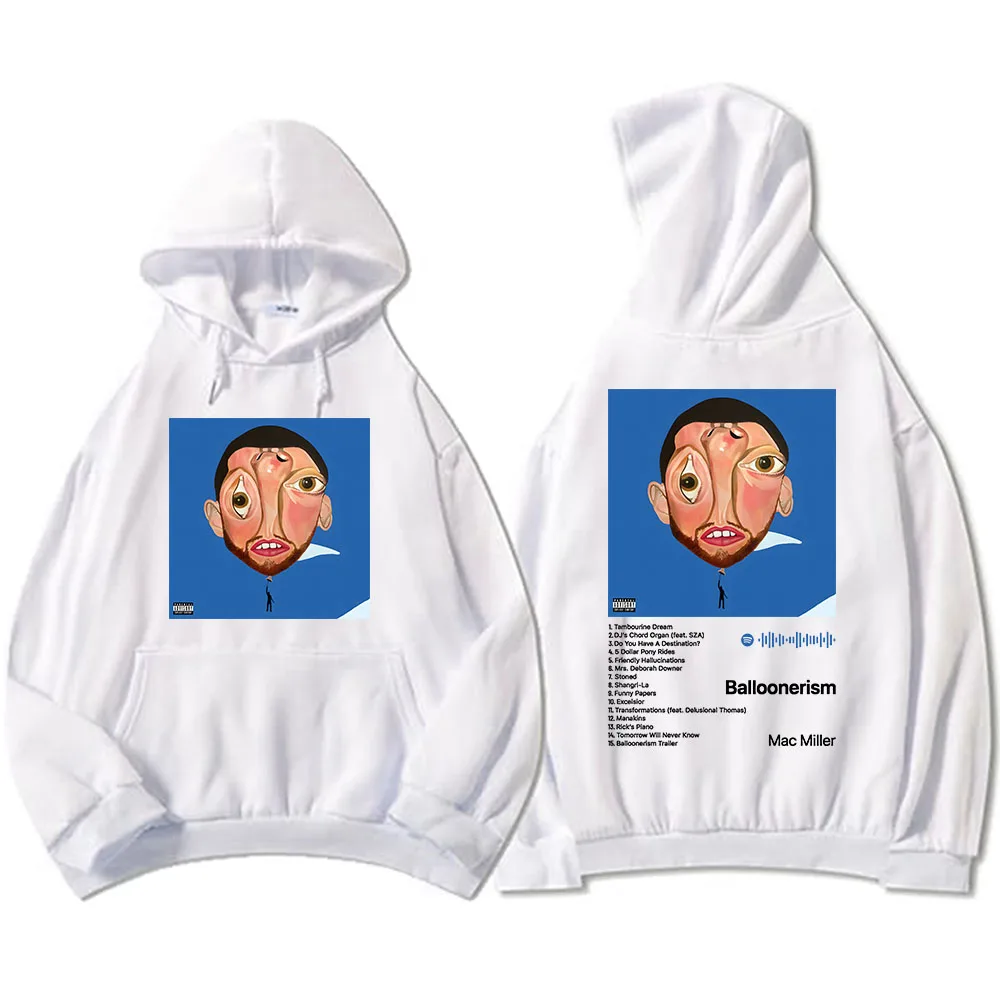 Macc Miller Balloonerism Album 2025 Hoodies Lustiges Cartoon-Grafikdruck-Sweatshirt für Männer/Frauen Langarm-Kapuzenpullover
