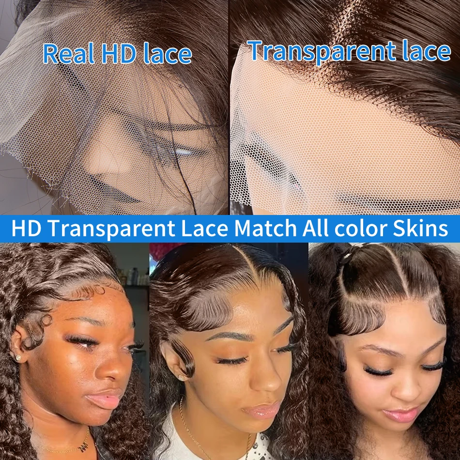 Xcurly Chocolate Brown Water Curly 13X6 HD Human Hair Lace Front Wig 40 Inch Colored Deep Wave 13x4 Lace Frontal Wigs For Women