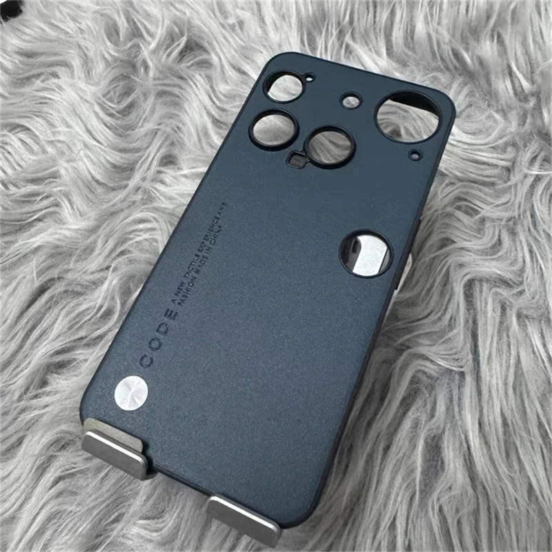 Luxury Silicone PU Leather Back Cover with Camera Protection and Shockproof Bumper