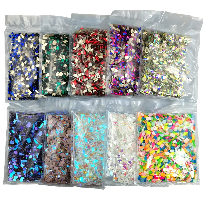 

Bulk 1440Pcs Mix Rhinestone Crystal AB Charm Luxury Nail Art Flatback Gems for Nail 3D Decorations Glitter Manicure Nail Gems