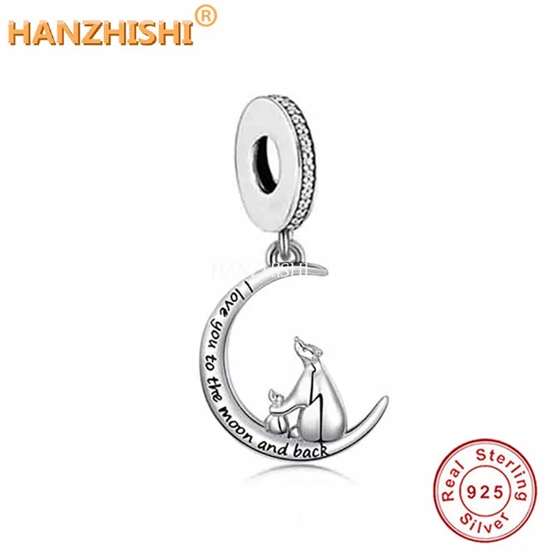 

2022 Spring Fashion 925 Sterling Silver Animal Moon Dangle Charm Bead Fit Original Brand Bracelet Necklace Jewelry Gift