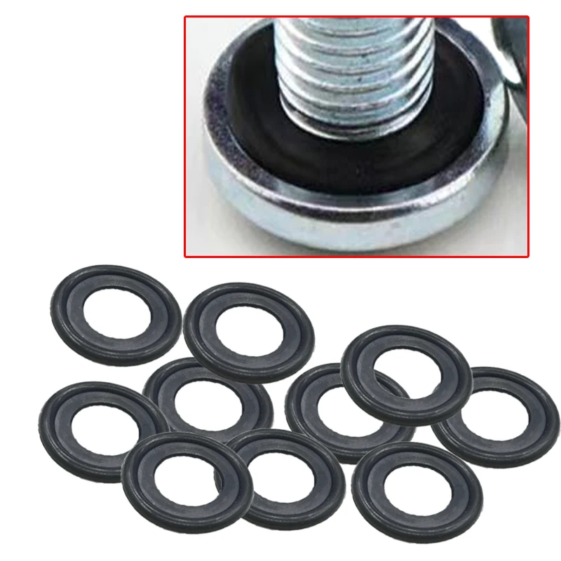 10X Auto Engine Oil Drain Plug Gaskets 3536966 652526 for Ford Focus C-Max Fusion Galaxy Grand C-Max Ka Maverick oil drain plug gasket oil drain plug seal washer o ring gasket sealing washers copper gasket combination