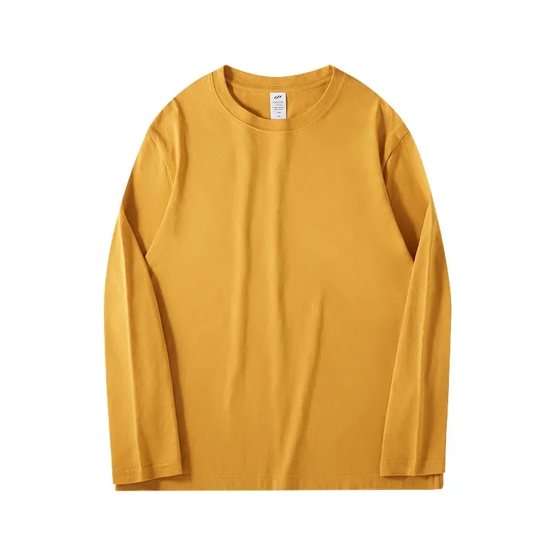 Bornladies 2025 Women's Spring Autumn 100% Cotton T-shirt Bottoming Basic Fashionable Solid Lady Long Sleeve Loose Tops Shirts