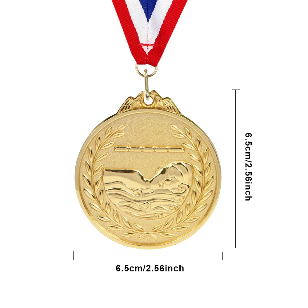 6.5cm Swimming Medal Award Medals Neck Ribbon Competitions Party Race