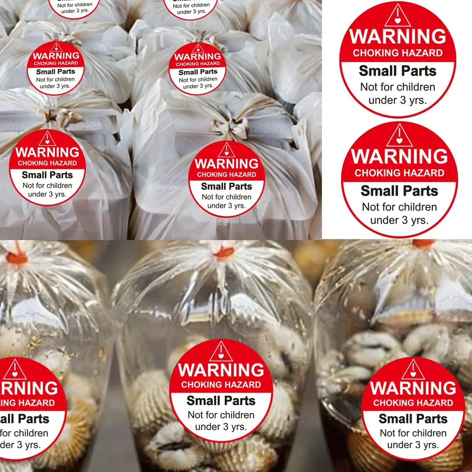 Choking Warning Labels 1.5" Red Small Parts Choking Hazard Stickers Suffocation Warning Stickers Not For Children Under 3 Years Labels For Packing Shipping 500 Pcs