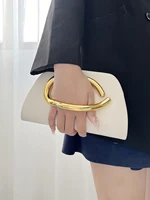 Pochette de boîte à boucle en métal doré, sac de soirée à la mode pour femmes, sac à bandoulière avec chaîne pour Banquet, sac à bandoulière de luxe de styliste, portefeuille 2