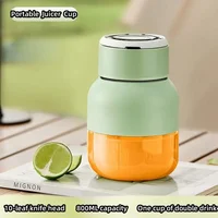 2024 New Multi-function Portable Mini Juicer Ten-leaf Knife Head One Cover Double Drink Wireless Portable Fruit Juice Ton Cup 1