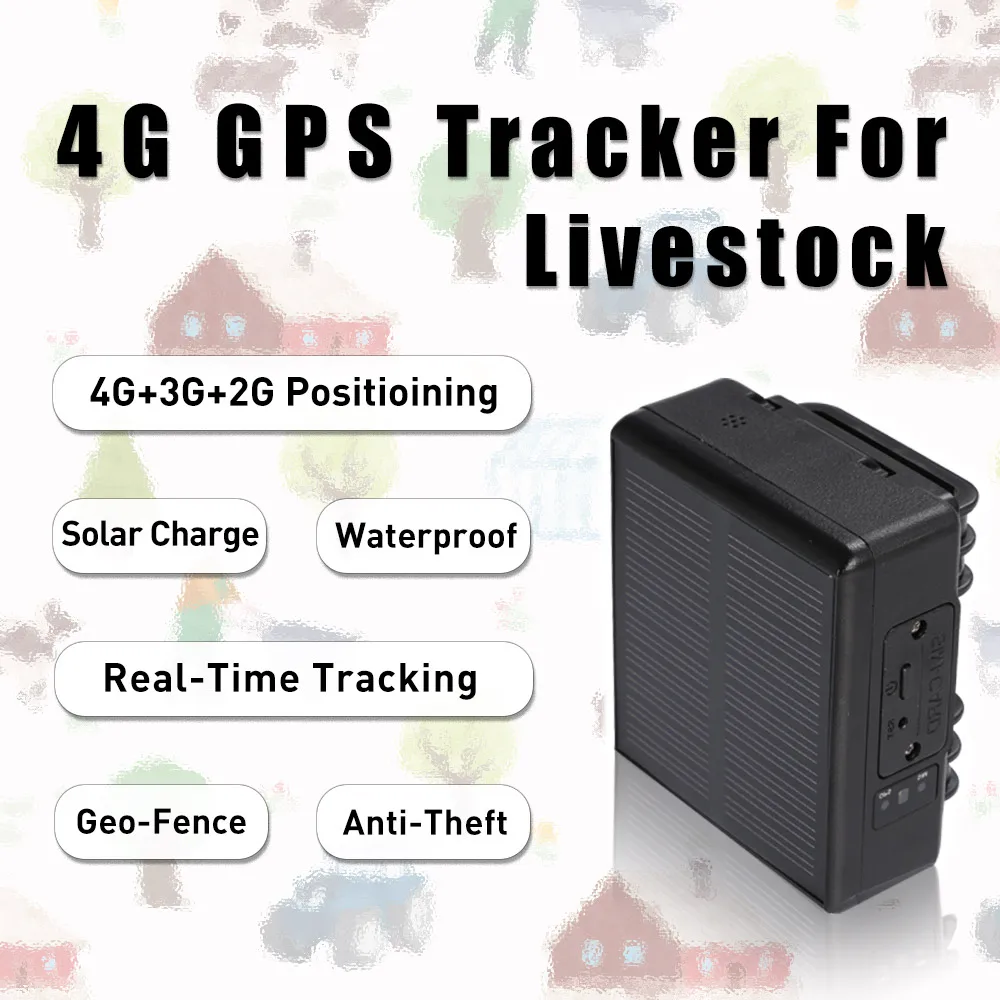Solar Gps Tracker Pet Cow Waterproof 1500mah Wifi Location Solar